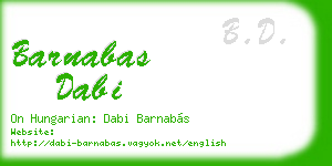 barnabas dabi business card